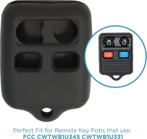 Vista 5 de Keyless2Go Reemplazo para Carcasa Protectora de Silicona para Mando a Distancia de 4 Botones FCC CWTWB1U345 CWTWB1U331 - Negro