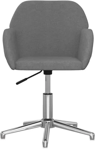 Vista 4 de 2 Pack Swivel Dining Chairs Light Gray Fabric 21.1 x 22.4 x 30.5 in Modern Accent Seating w Ergonomic Arms 360 Turn for Living Room Kitchen Comedor