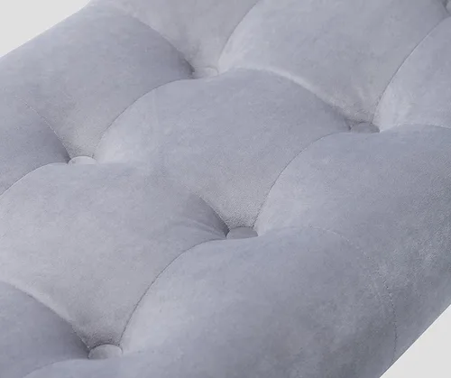 Vista 38 de Andeworld Banco de cama tapizado copetudo, taburete otomano de entrada, banco otomano de dos plazas (gris oscuro)