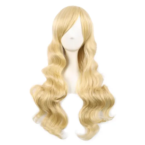 Vista 8 de MapofBeauty - Encantadora peluca larga y rizada para mujer, 28 pulgadas (70 cm), negro