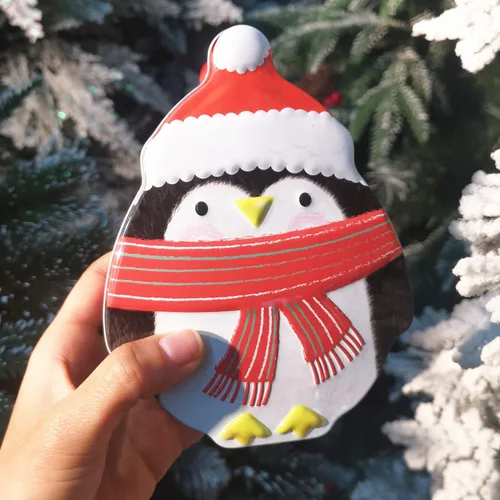 Vista 4 de Tarro de galletas de Navidad 8 piezas de almacenamiento de alimentos Solución de embalaje de regalo Tarro de galletas de metal extra grueso (8)