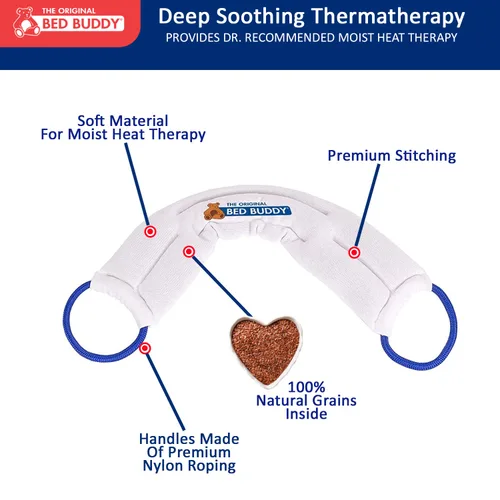Vista 3 de Bed Buddy Almohadilla térmica de aromaterapia y envoltura refrescante para el cuello, paquete de 2, sin perfume y aroma a lavanda, almohadilla