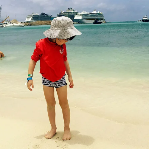 Vista 4 de JAN & JUL Grow-with-Me - Sombrero de sol para niños UPF 50+ de algodón para niños, con ala grande