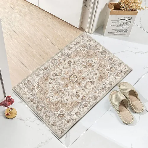 Vista 3 de Alfombra de pasillo lavable de 2 x 3: alfombras antideslizantes con parte trasera de goma, alfombra de cocina suave, alfombra pasillo estilo granja