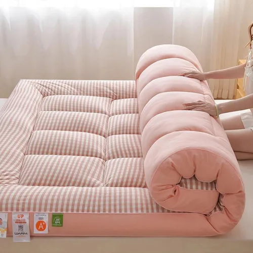 Japanese Futon Floor Mattress - 4-Inch Thick Foldable Tatami Mat, Portable Sleeping Pad for Guest Bed, Dorm Room, Camping & Travel, Easy Storage