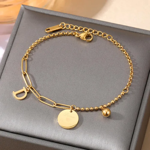 Vista 2 de Delicadas pulseras apilables chapadas en oro de 14 quilates, ajustables, de oro y plata, pulseras de cadena en capas ajustables y lindas pulseras