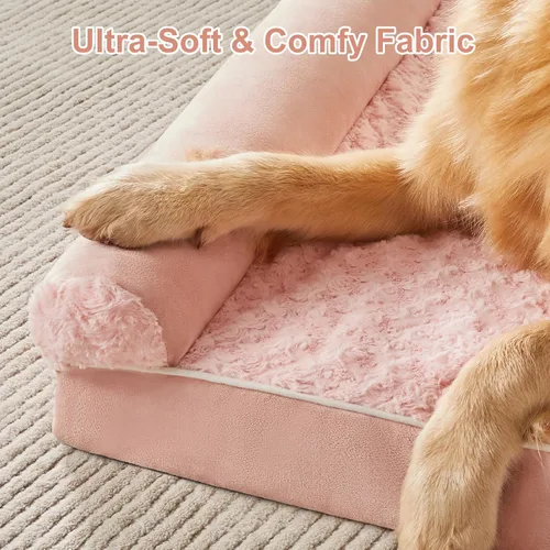 Vista 4 de BFPETHOME - Camas para perros grandes, cama ortopédica para perros medianos y grandes, gran cama para mascotas impermeable para sofá con funda