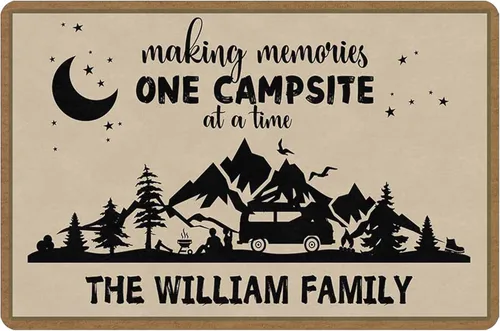 Vista 8 de Magimagine Alfombra personalizada para puerta de cámper, alfombra de puerta de RV de camping personalizada con texto, alfombra de cámper