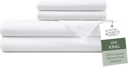 Vista 88 de Hotel Sheets Direct - Juego de sábanas 100% viscosa derivada de bambú tamaño individual - sábanas refrescantes con 1 funda de almohada