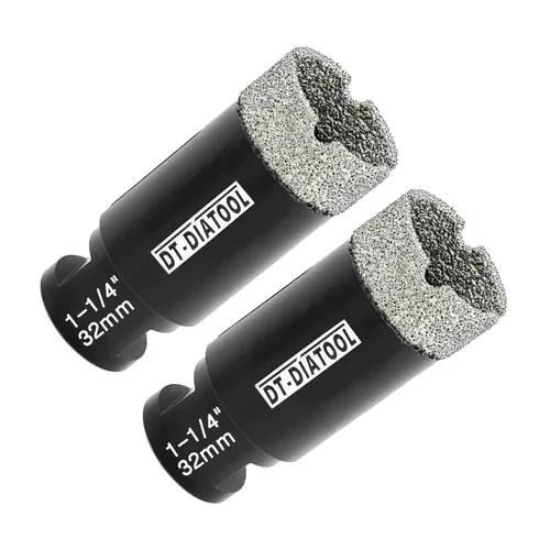 Vista 32 de DT-DIATOOL Broca de núcleo de diamante de 1/4 pulgada con hilo 5/8"-11 de vacío soldado para baldosas de porcelana, cerámica, gres, mármol, granito