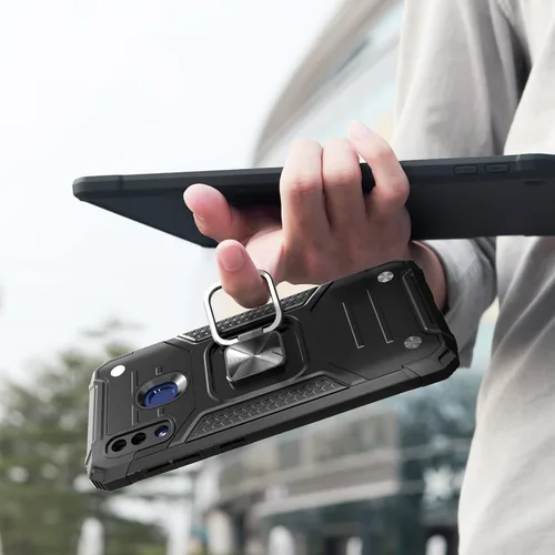 Vista 7 de Funda para Galaxy A20 con protector de pantalla, a prueba de golpes, a prueba de caídas, ajuste delgado, con soporte de automóvil, cubierta Negro