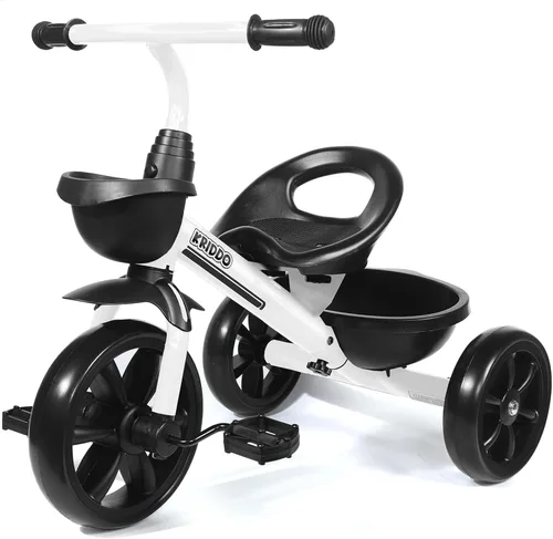 Vista 13 de KRIDDO - Triciclo para niños de 2 a 5 años - Regalo para niños pequeños - Negro