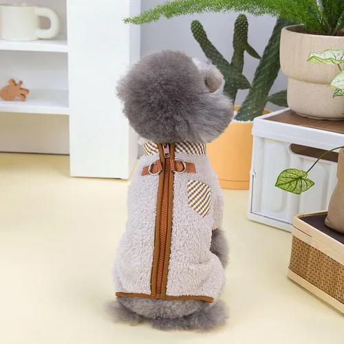 Vista 2 de Abrigo de invierno para perro, pijamas de Navidad para cachorros, suéteres para perros, overoles para cachorros, ropa para perros pequeños, trajes