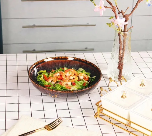 Vista 5 de Juego de cuencos de cerámica de 39 onzas, ensaladera, tazón de pasta, cuenco para servir, cuenco de cena, plato profundo/ancho, apto