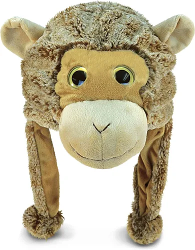Vista 14 de Puzzled - Sombrero de mapache marrón de peluche - Sombrero súper suave y cálido con orejeras, gorro de invierno acogedor de forro polar para niños