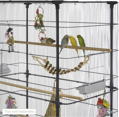 Vista 8 de Prevue Pet Products F085 - Jaula para pájaros de vuelo con soporte, color negro