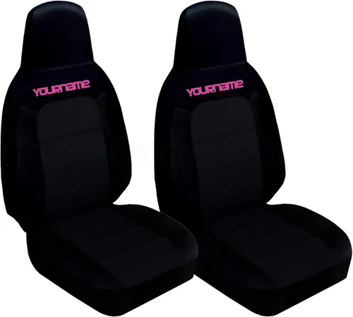 Vista 26 de Totally Covers Compatible con fundas de asiento negras para Mazda MX-5 Miata 2006-2015 con tu nombre/texto: negro con azul (21 colores) con soporte