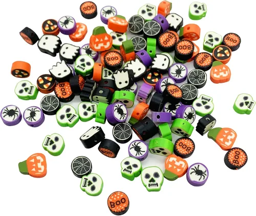 Vista 28 de 100 piezas de cuentas de arcilla polimérica Heishi espaciadoras mixtas, suministros para hacer pulseras, pendientes, collares de bricolaje
