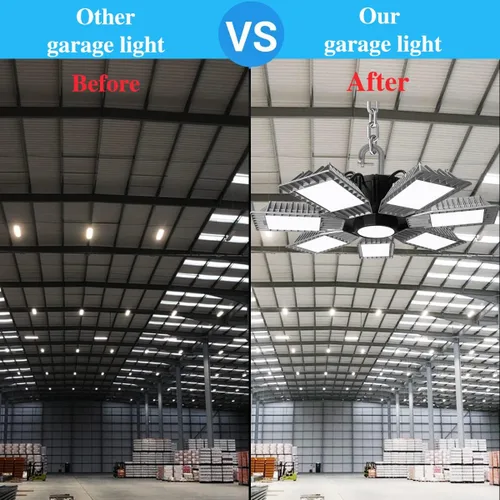 Vista 4 de 4PACk-LED High Bay Light,250W 30,000lm-Super Bright Industrial LED Garage Light with 5ft Cord,Safety Rope,Hanging Hook,and Chain-LED Shop Light for