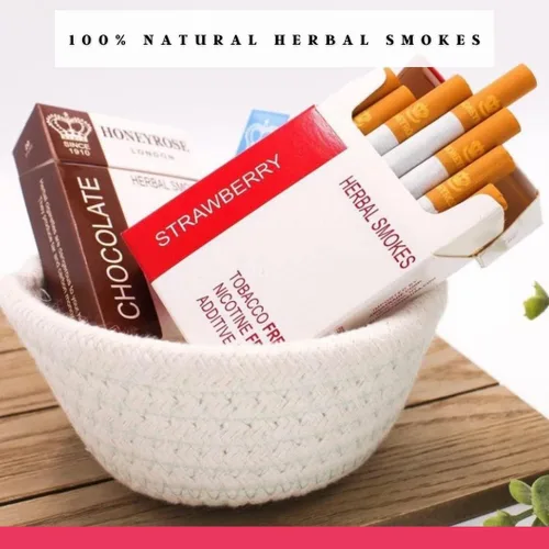 Vista 6 de Honeyrose FRESA - Cigarrillos de hierbas libres de tabaco y nicotina, fabricados en Inglaterra, ¡Envío gratuito!