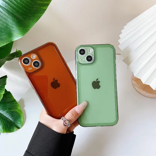 Vista 7 de ZTOFERA Funda para iPhone 14 Plus 6.7 pulgadas, Transparente Suave Silicona Bumper Protector Retro Color Transparente A Prueba de Golpes Caja Del