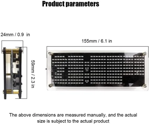 Vista 5 de Kit de reloj digital LED compacto, kit de reloj electrónico de celosía digital de 5 V con apariencia acrílica con aviso de temperatura