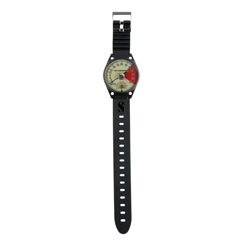 Vista 3 de SCUBAPRO Medidor de profundidad estilo reloj de pulsera analógico, pantalla métrica
