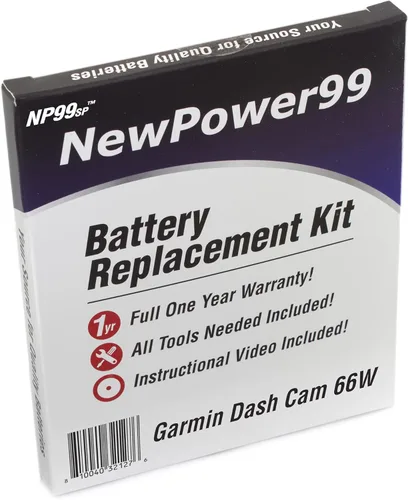 NP99sp NewPower99 Kit de repuesto de batería para Garmin Dash Cam 66W con instrucciones de video, herramientas y batería de larga duración