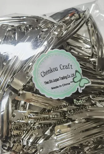 Vista 6 de Chenkou Craft 40 pinzas para el cabello de metal plateado con pasador francés para manualidades (3 18 pulgadas)