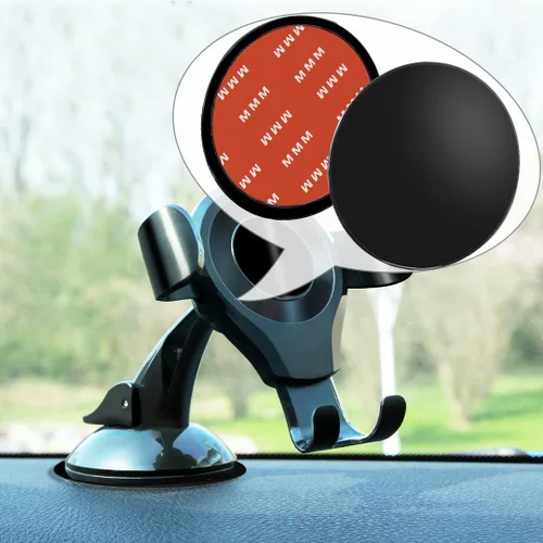 Vista 5 de Paquete de 4 discos de montaje adhesivos negros de 3.150 in para tablero, disco de montaje para ventosa, almohadilla de montaje para tablero, disco