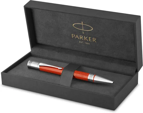 Vista 9 de PARKER Bolígrafo Duofold, negro clásico con borde de paladio, repuesto de tinta negra de punta media
