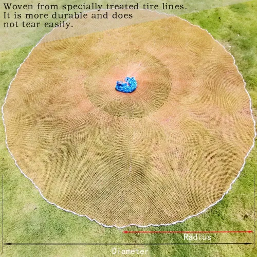 Vista 2 de Drasry Saltwater Fishing Cast Net for Bait 3/8 1/4 or 1/2 with Heavy Sinkers Fish Trap Throw Net. Size 3ft/4ft/5ft/6ft/7ft/8ft/9ft/10ft Radius