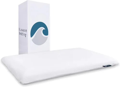 Vista 15 de Bluewave Bedding Almohada de espuma viscoelástica de gel ultra delgada para personas que duermen boca abajo y espalda, diseño delgado y plano