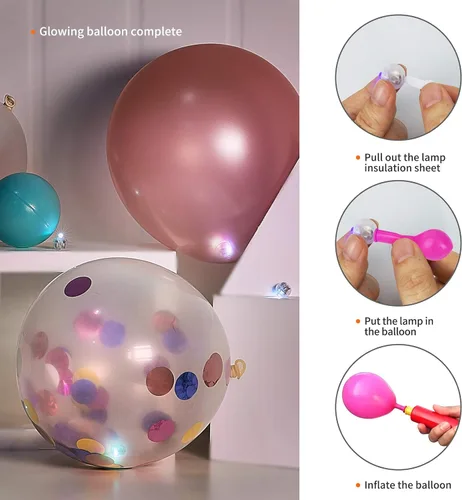 Vista 4 de Aogist 100 luces de globo con gancho, largo tiempo de espera, mini luz impermeable para fiesta de cumpleaños, boda, Navidad, Halloween, Pascua