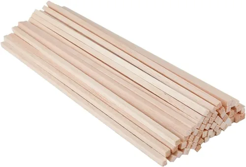 Vista 11 de Paquete de 30 varillas redondas de madera de 1/4 x 1/4 x 12 pulgadas, madera natural sin acabar, color madera natural sin terminar para Cricut