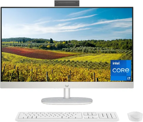 Vista 9 de HP PC de sobremesa todo en uno de 23.8 pulgadas, pantalla FHD, Intel Core i3-N300, 8 GB de RAM, SSD de 256 GB, gráficos Intel UHD, Windows 11 Home