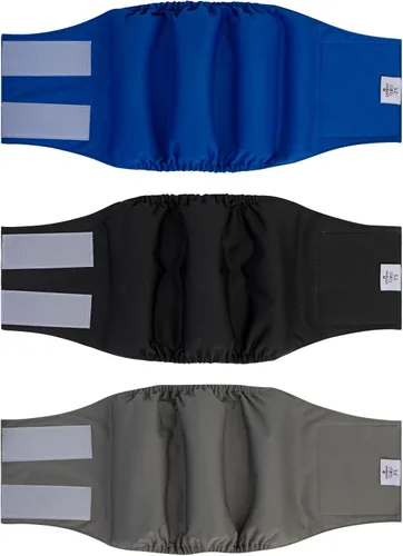 Vista 16 de CuteBone - Pañales lavables para perro macho, banda abdominal, paquete de 3 unidades, color negro, modelo DM54XS