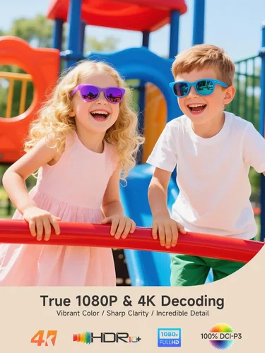 Vista 2 de Portable 4K Projector with Triple Brightness, DB Audio, Auto Focus, One-Click Smart Projector with Licensed Apps for Outdoor Movie Night, Home