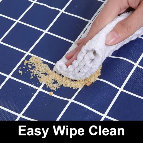 Vista 168 de Mantel rectangular, manteles de plástico elásticos ajustables con parte trasera de franela para mesas de 4 pies, manteles de vinilo impermeables