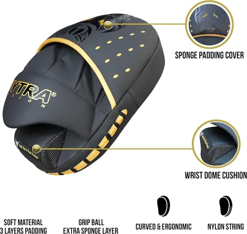 Vista 3 de Mytra Fusion Boxing Pads - Focus Mitts MMA Muay Thai Boxing Mitts for Kickboxing Training and Martial Arts