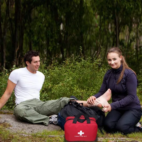 Vista 7 de AOUTACC Kit vacío de primeros auxilios de nailon, compacto, impermeable y ligero, bolsa de primeros auxilios con cremallera para emergencias