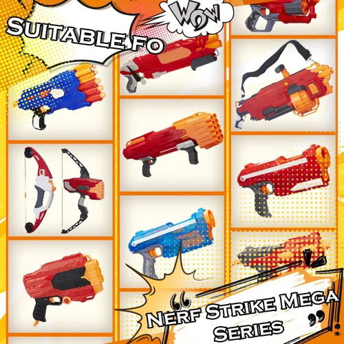 Vista 3 de EKIND Dardos de espuma de 3.7 in compatibles con Nerf Elite Mega Series 36-Dart Refill Pack (rojo)