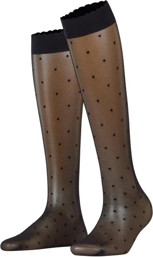 FALKE Women's Dot 15 Denier Knee-High Socks, Patterned Stockings, Casual and Dress, Ultra Sheer Fine Mesh, Nylon