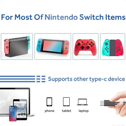 Vista 3 de Adaptador de CA de 15 V 26 A de repuesto para consola de juegos Nin-tendo Switch Lite Switch Dock Switch Pro Controller cargador de pared con cable