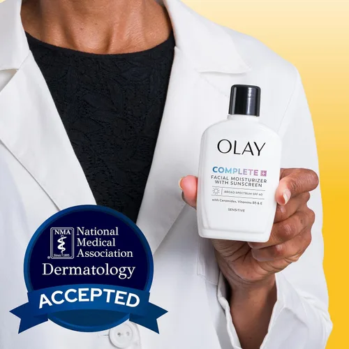 Vista 8 de Olay Complete+ Hidratante Facial con Protector Solar SPF 40, Para Piel Sensible, Protección Solar de Amplio Espectro, Sin Fragancia - Sin Residuo