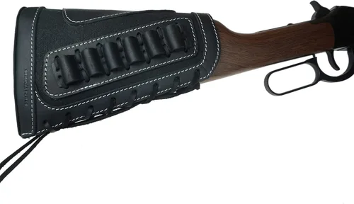 Vista 5 de Fundas de Rifle de Cuero de Vaca con Portacartuchos para Culata de Rifles 30-06,.308,.223, 45-70 .410