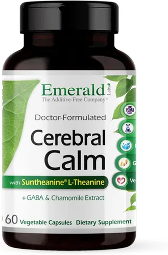 Emerald Labs Calma cerebral - Suplemento de salud cerebral con GABA, Albion Magnesio, Manzanilla y Suntheanine L-Teanina - Suplemento calmante