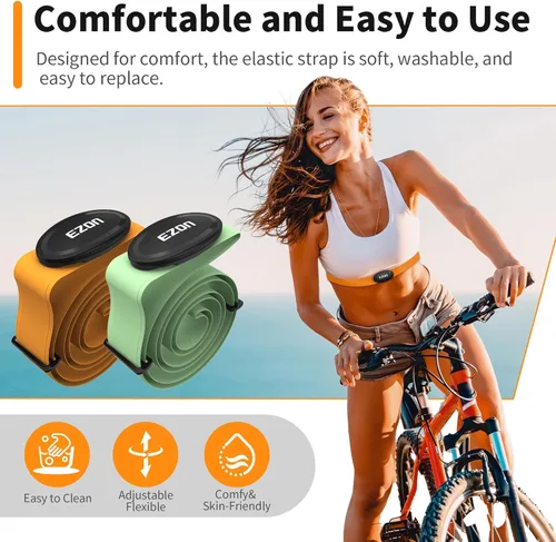 Vista 5 de EZON Heart Rate Monitor Chest Strap C009Pro,ANT+& Bluetooth 5.1 Dual Protocol,Up to 400H Battery Life,Compatible with
