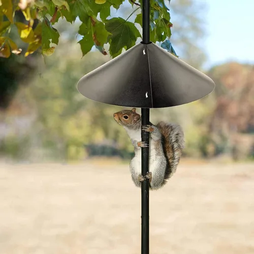 Vista 4 de Deflector envolvente de ardilla para poste de comedero de pájaros, protector único de 16 pulgadas, protege los comederos colgantes para pájaros