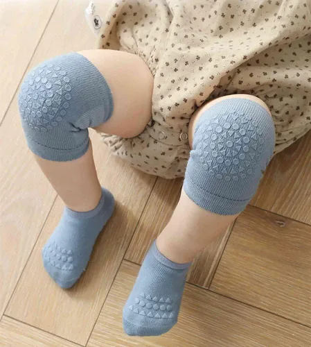 Vista 2 de Unisex Toddler Non Slip Knee Pads and Socks Sets for Baby Boy Girls' Crawling Learn to Walk